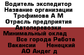 Водитель-экспедитор › Название организации ­ Трофимова А.М › Отрасль предприятия ­ Автоперевозки › Минимальный оклад ­ 65 000 - Все города Работа » Вакансии   . Ненецкий АО,Андег д.